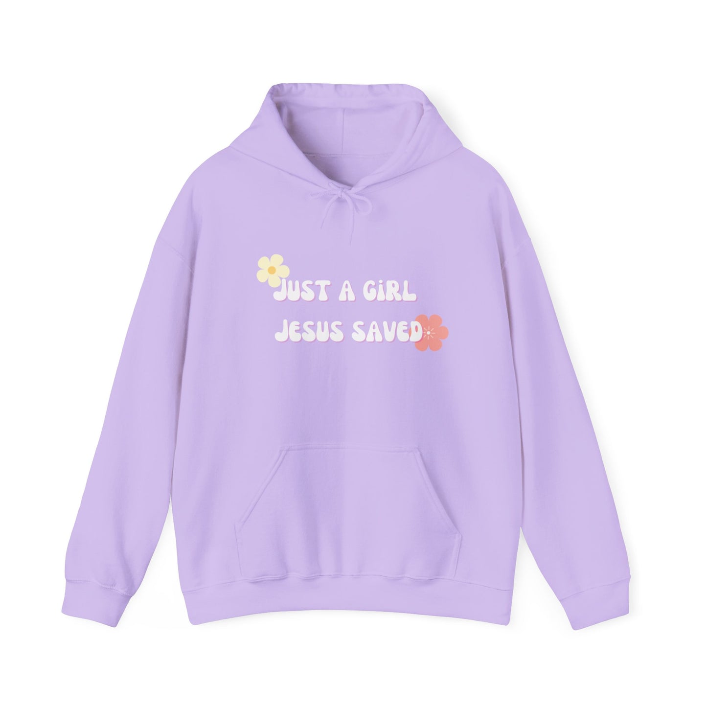 Jesus Hoodie for Christian Girl Pullover Hoodie Faith "Just a Girl Jesus Saved"