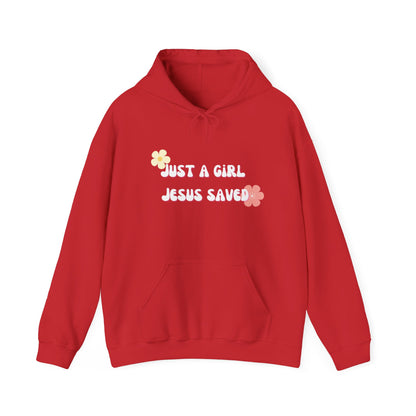 Jesus Hoodie for Christian Girl Pullover Hoodie Faith "Just a Girl Jesus Saved"